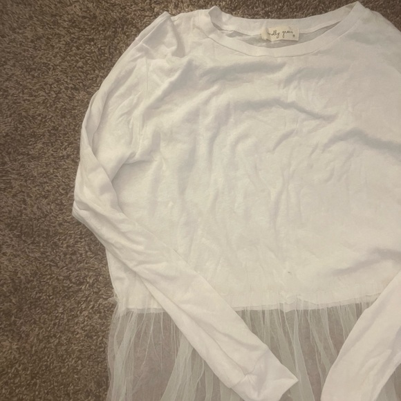 white long sleeve tule shirt dress Long Sleeve. Free people like. Boutique shirt - Picture 2 of 4